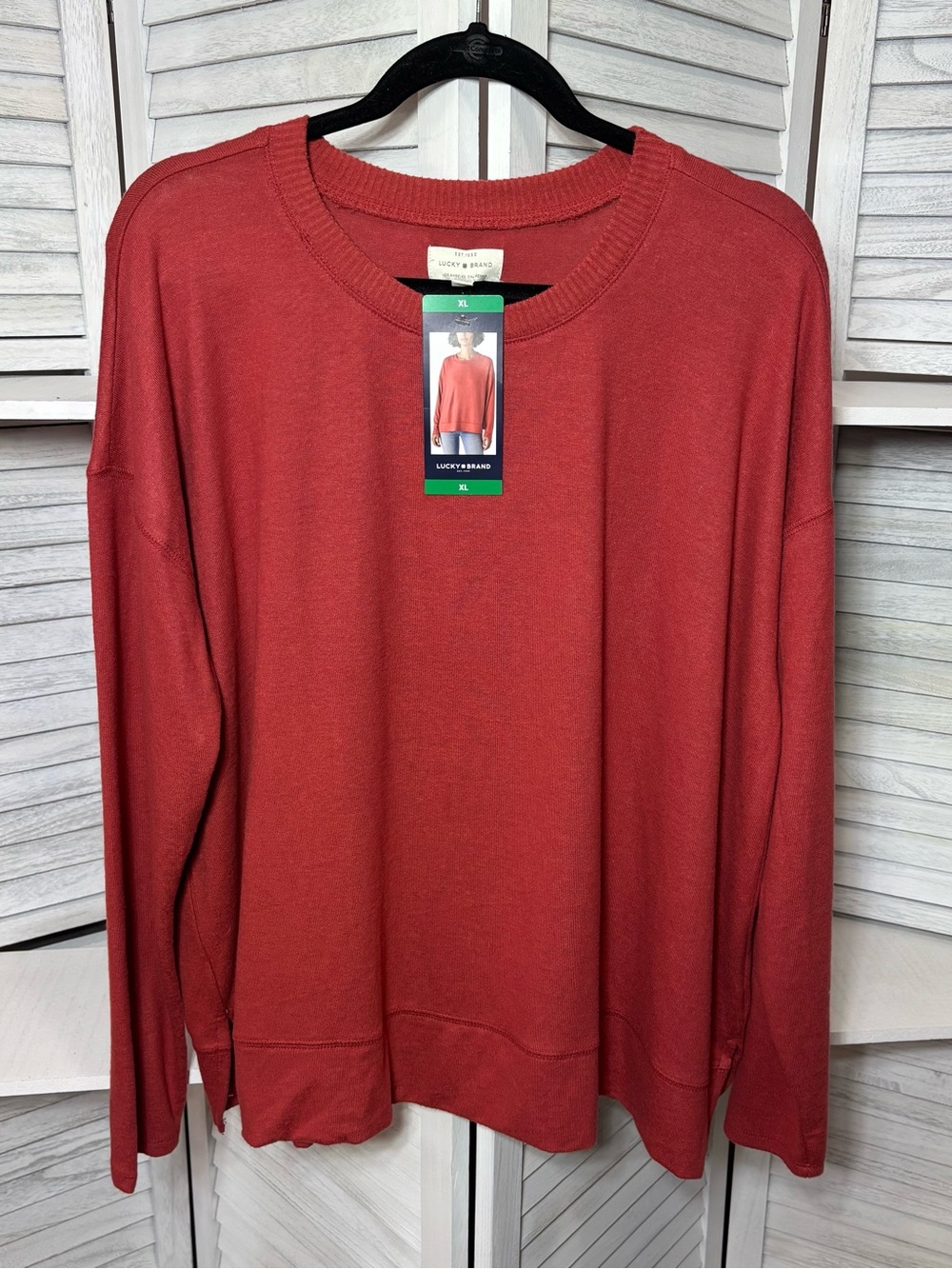 NWT Lucky Brand Cozy Crewneck Pullover Tandoori Spice Women’s XL